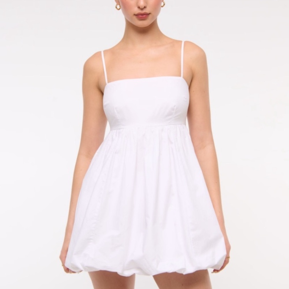 White Spaghetti Strap Mini Dress by